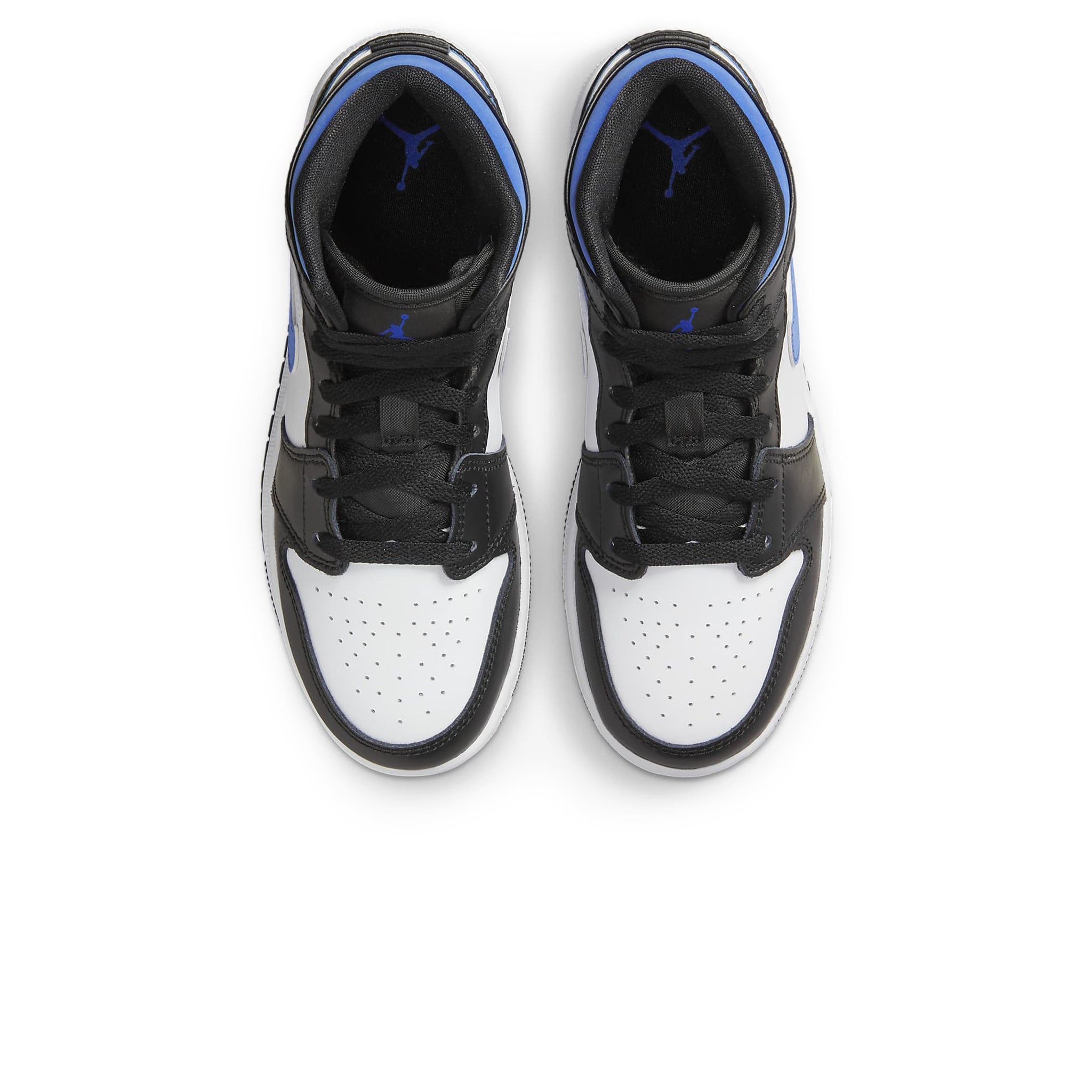 Top down view of Air Jordan 1 Mid Racer Blue 2.0 (GS) 554725-140